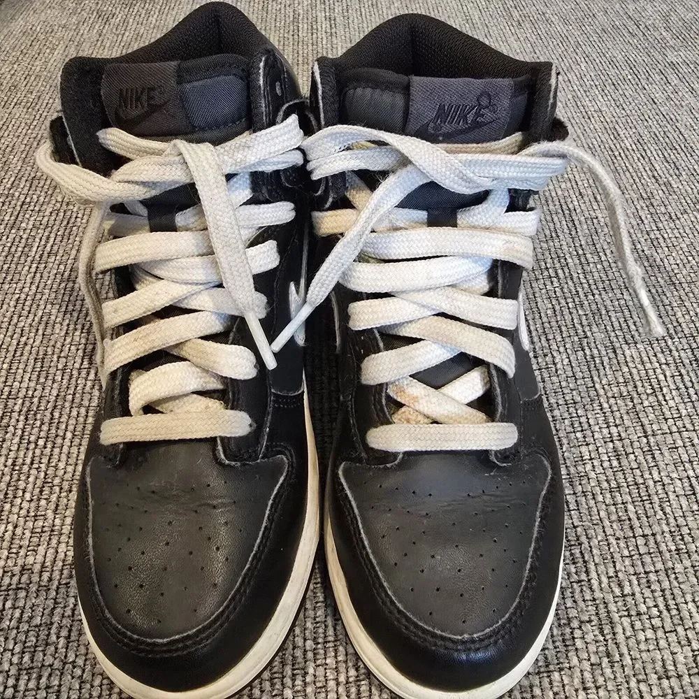 Nike Dunk High GS‎ Anthracite Black White Leather DH9753-001 Size 1.5Y